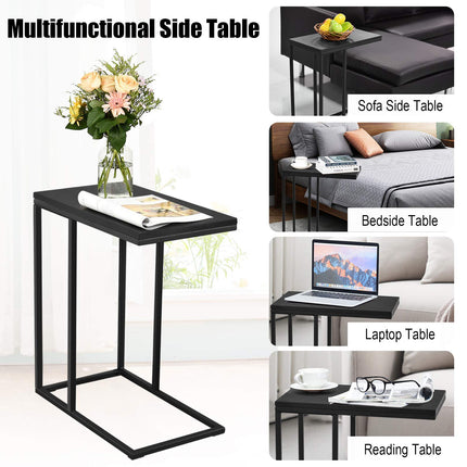 Dreamade Reception Guest Chairs and C-Shaped End Table 3Pcs Set