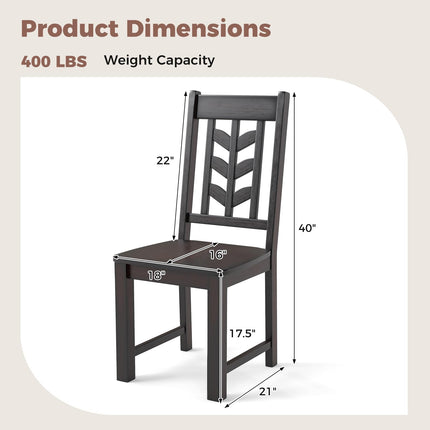 Dreamade Wooden Dining Chairs Set of 2/4