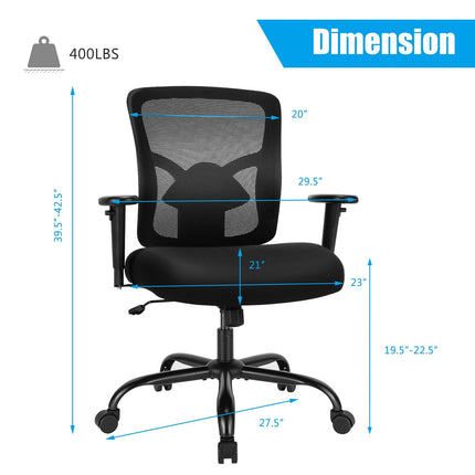 Dreamade 400LBS Mesh Big and Tall Office Chair Swivel Task Chair