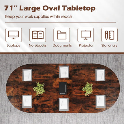 Dreamade 71" Conference Table with Cable Management Grommet