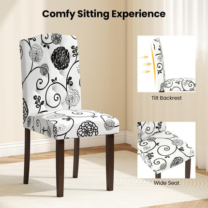 Dreamade Upholstered Dining Chairs Set of 2/4 Button Tufted Fabric Upholstered Parson Chairs