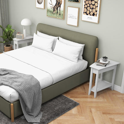 Triangle Side Table with Storage Shelf - Dreamade
