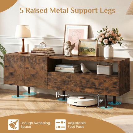 Dreamade Wooden TV Stand for TVs up to 70" with Storage Cabinet