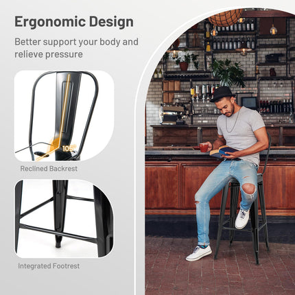 Dreamade Metal Bar Stools Set of 4