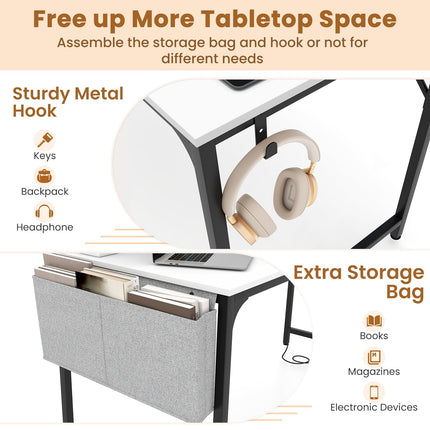 Dreamade Conference Table with Charging Station, 2/4/6 PCS 32" x 24" Rectangular Meeting Room Desk with Storage Bag & Hook