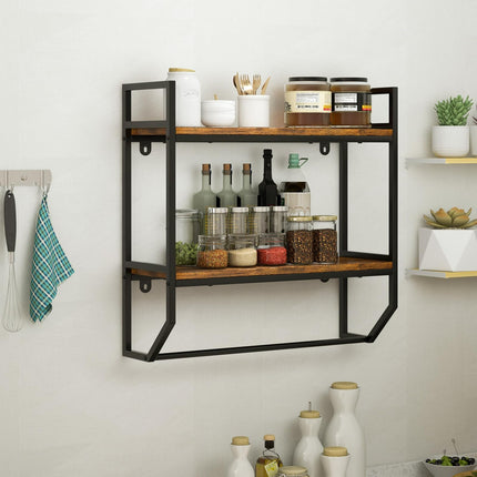 Dreamade Wall Mounted Bathroom Shelves with Towel Bar