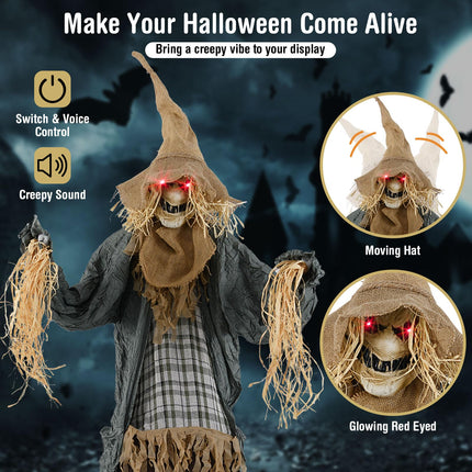 DREAMADE 7FT Halloween Animated Scarecrow