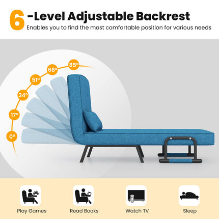 Dreamade Convertible Sofa Bed, 4-in-1 Sleeper Chair with Pillow