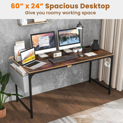 Dreamade 30 FT Conference Table with Charging Station, 60" x 24" Rectangular Large Meeting Room Desk with Storage Bag & Hook