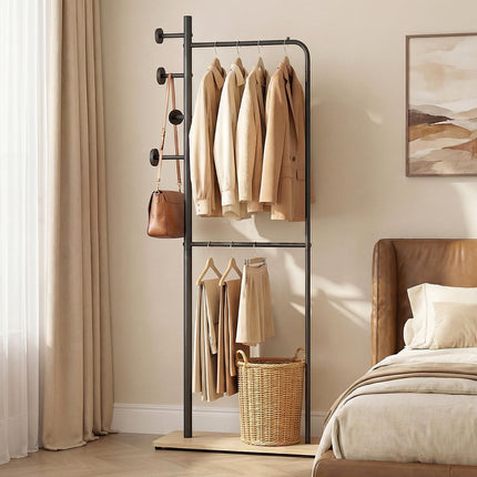 Dreamade Double Rods Clothes Hanging Rack for Entryway