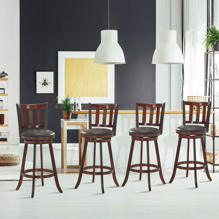 Bar Stools Set of 2 or 4, Counter Height Dining Chair, Fabric Upholstered 360 Degree Swivel