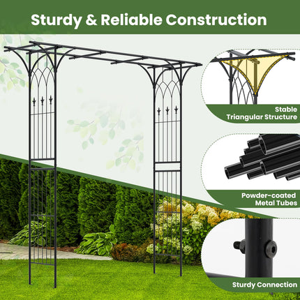 Dreamade Metal Garden Arbor with Trellis