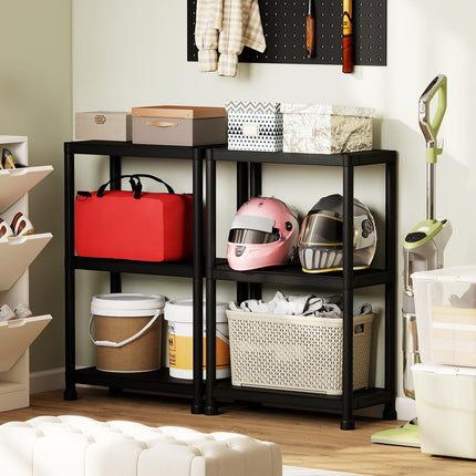 Dreamade 3-Tier Heavy-Duty Plastic Storage Shelves (24" x 12.5" x 37")