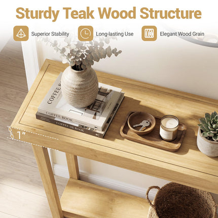 Dreamade 46" Solid Wood Console Table(46" x 12" x 32")