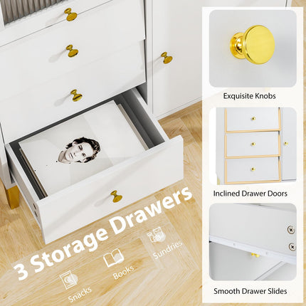 Dreamade 3-Drawer Modern Storage Cabinet with 2 Doors