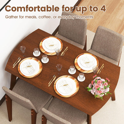 Dreamade Rectangular Kitchen Table and Chairs Set w/Rubber Wood Frame