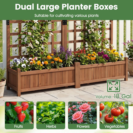 Dreamade Wooden Raised Garden Bed with Trellis