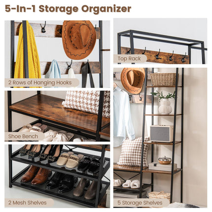 Dreamade Coat Rack with Shoe Bench