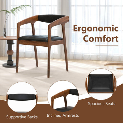 Dreamade Modern Accent Chair - PU Leather Upholstered Armchairs w/Cozy Backrest & Padded Seat Cushion