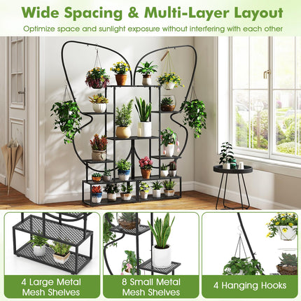 Dreamade 2 Pack 6-Tier Butterfly-Shaped Plant Stand Indoor