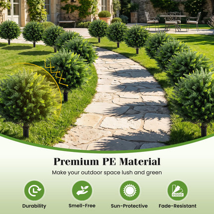 Dreamade 27.5" Artificial Cypress Topiary Trees Set of 2 for Front Porch Patio Home Decoration