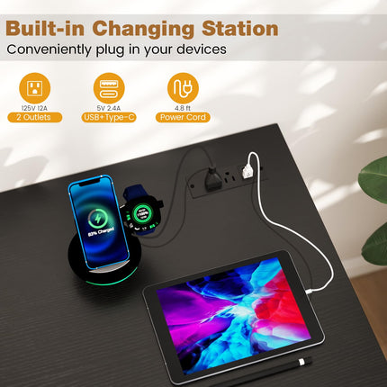 Dreamade 55 Inch Computer Desk with Charging Station