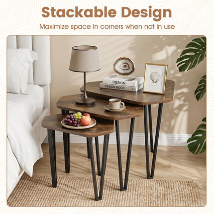 Dreamade Nesting Coffee Tables Set of 3 for Living Room & Apartment