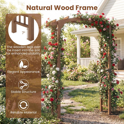 Dreamade 7.5FT Wood Garden Arbor Trellis for Climbing Plants