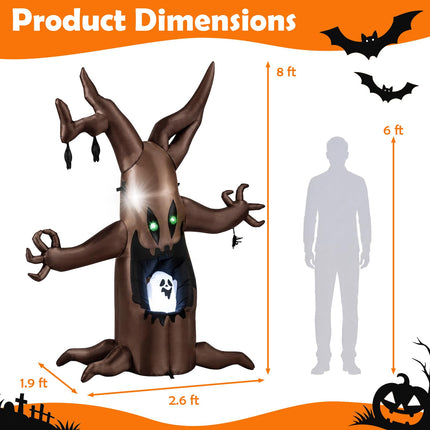 DREAMADE 8 FT Halloween Inflatable Dead Tree Animated Spooky Ghost Tree