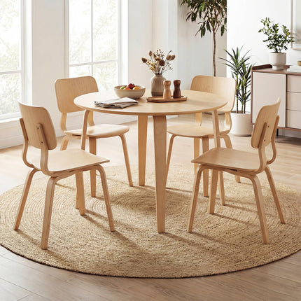 Dreamade 37.5" Wooden Kitchen Table with Solid Rubber Wood Legs