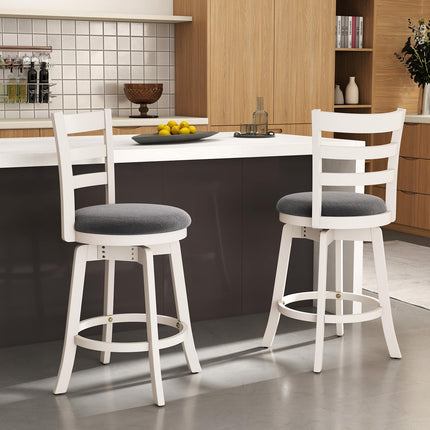 Dreamade 25" Counter Height Stools Set of 2/4 with Fabric Upholstered Seat
