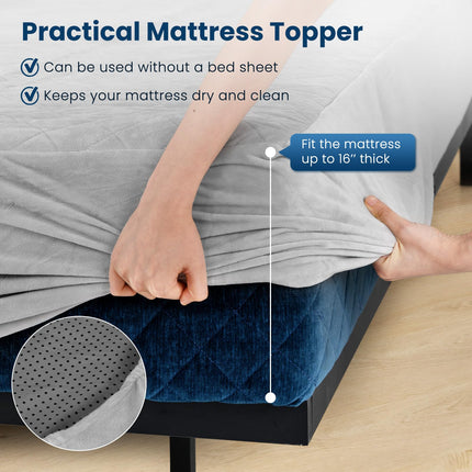 Dreamade Mattress Topper Cover, Soft Velvet Mattress Protector with Deep Pockets