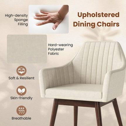 Dreamade Upholstered Dining Chairs Set of 2/4 Mid Century Kitchen Chairs with Wrap-Around Backrest