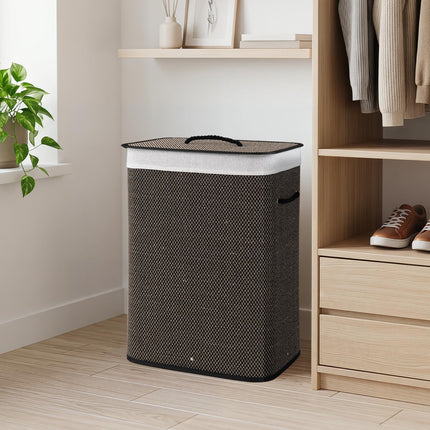 Dreamade 19 Gal Rectangular Bamboo Laundry Hamper with Lid