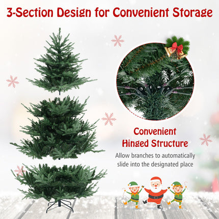 Dreamade 7ft Pre-lit Artificial Christmas Tree with 340 Warm White LED Lights, 1090 Branch Tips