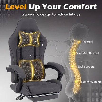 Dreamade Gaming Chair Height Adjustable Computer Chair with Headrest and Lumbar Support