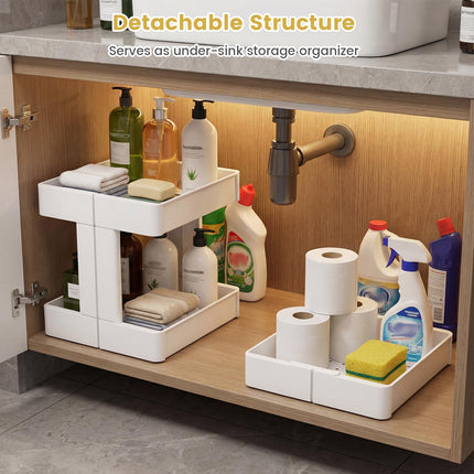 Dreamade 3-Tier Rolling Storage Cart w/Shelving Unit for Kitchen