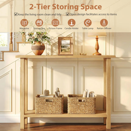 Dreamade 47" Solid Wood Console Table(47" x 12" x 32")