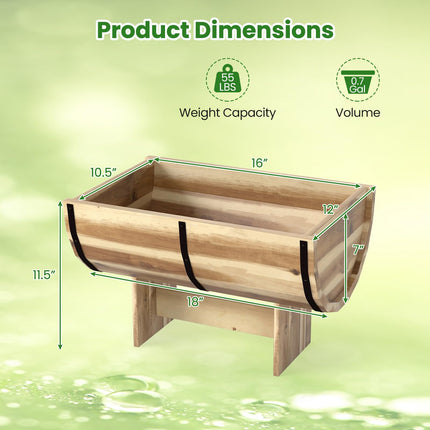 Dreamade Half Barrel Raised Garden Bed for Flower Vegetable Fruit