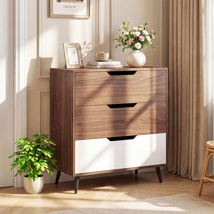 Dreamade 3-Drawer Rustic Farmhouse Wooden Storage Dresser