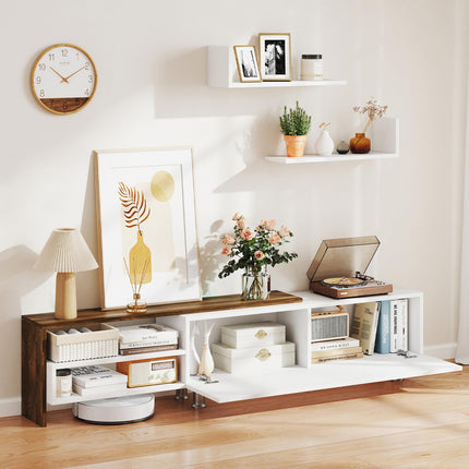 Dreamade 80 Inch TV Stand and 2 Floating Shelves Set