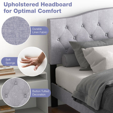 Dreamade Queen Size Upholstered Platform Bed