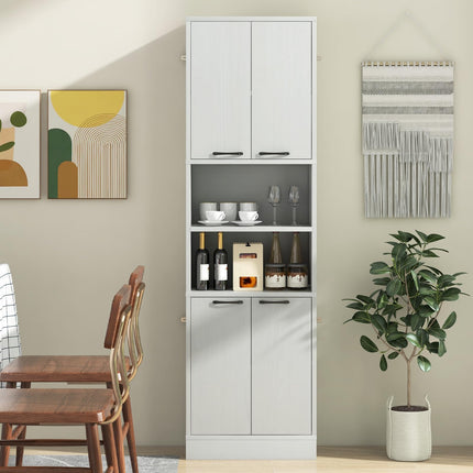 Dreamade Kitchen Pantry Cabinet, 75” Tall Freestanding Cupboard with Doors & Shelves