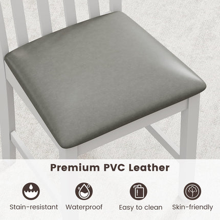 Dreamade Wooden Dining Chairs Set of 2/4 Faux Leather Upholstered Kitchen Chair w/Rubber Wood Legs