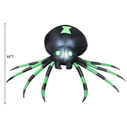 DREAMADE 6 FT Lighted Inflatable Spider Halloween Yard Decoration