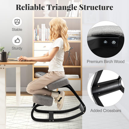Dreamade Ergonomic Kneeling Chair, Rocking Posture Chair with Padded Cushion