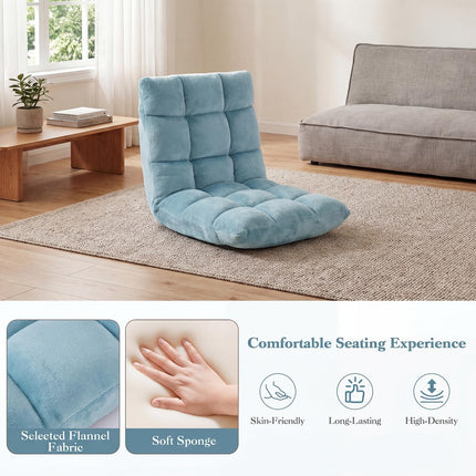 Dreamade Folding Floor Chair with Back Support & 14 Adjustable Position