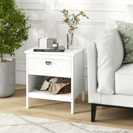 Dreamade Modern Nightstand with Drawer for Bedroom Small Place