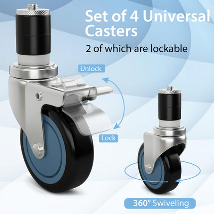 Dreamade 4 Inch Caster Wheels Pack of 4