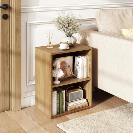Dreamade 2-Cube Bookshelf | 2-Layer Storage Shelf Bookcase w/Large-Capacity Open Storage Space